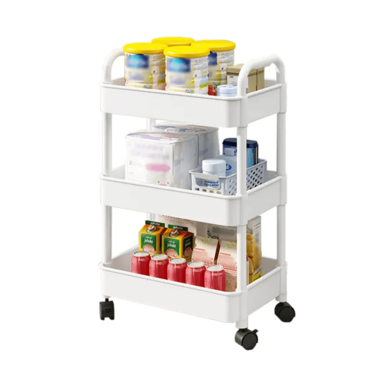 3-Tier Storage Rack Upgraded Slim Organizer Shelf 15" x 11" x 27.6" YYSR12 - with | Sold by Uncle Wiener's Wholesale