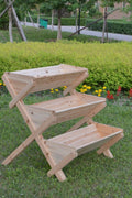 3 - Tier Wooden Raised Garden Planter Box – Cascading Vertical Bed for Herbs, Flowers & Vegetables | SKU: RGT210 - with | Sold by Uncle Wiener's Wholesale