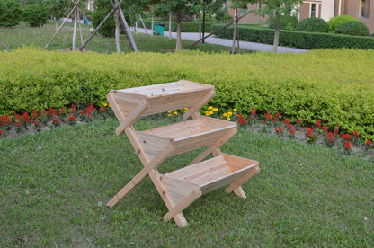3 - Tier Wooden Raised Garden Planter Box – Cascading Vertical Bed for Herbs, Flowers & Vegetables | SKU: RGT210 - with | Sold by Uncle Wiener's Wholesale