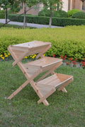 3 - Tier Wooden Raised Garden Planter Box – Cascading Vertical Bed for Herbs, Flowers & Vegetables | SKU: RGT210 - with | Sold by Uncle Wiener's Wholesale