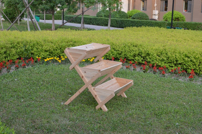 3 - Tier Wooden Raised Garden Planter Box – Cascading Vertical Bed for Herbs, Flowers & Vegetables | SKU: RGT210 - with | Sold by Uncle Wiener's Wholesale