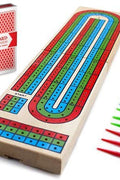 3 - Track Wooden Cribbage Board Game with Cards – Classic Family Game – 1231CB - with | Sold by Uncle Wiener's Wholesale