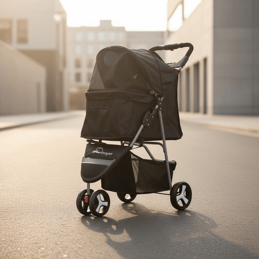 3-Wheel Foldable Pet Stroller for Dogs & Cats | Lightweight Portable Dog & Cat Travel Carrier - Furniture with | Sold by Uncle Wiener's Wholesale