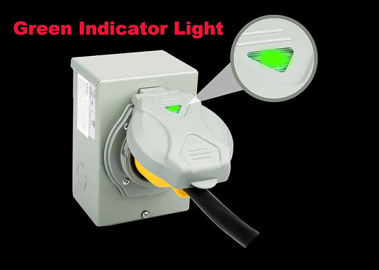 30 Amp Generator Power Inlet Box – NEMA L14 - 30P, 125/250V, Weatherproof Outdoor Panel, ETL Listed RML1430PB - with | Sold by Uncle Wiener's Wholesale