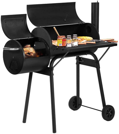 30" Charcoal BBQ Grill Offset Smoker Outdoor Barrel Grill Cart TYBQ603 - with | Sold by Uncle Wiener's Wholesale