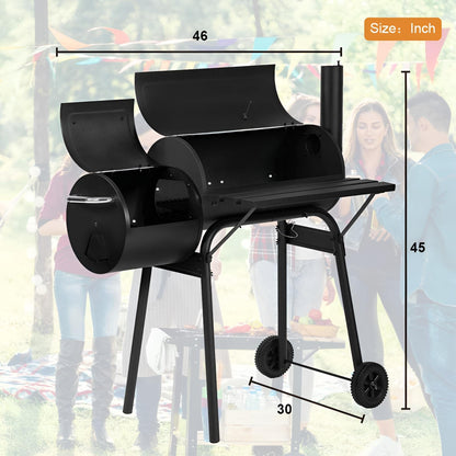 30" Charcoal BBQ Grill Offset Smoker Outdoor Barrel Grill Cart TYBQ603 - with | Sold by Uncle Wiener's Wholesale
