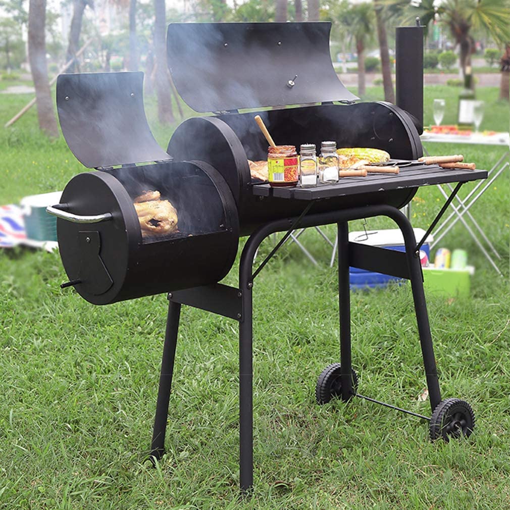 30" Charcoal BBQ Grill Offset Smoker Outdoor Barrel Grill Cart TYBQ603 - with | Sold by Uncle Wiener's Wholesale