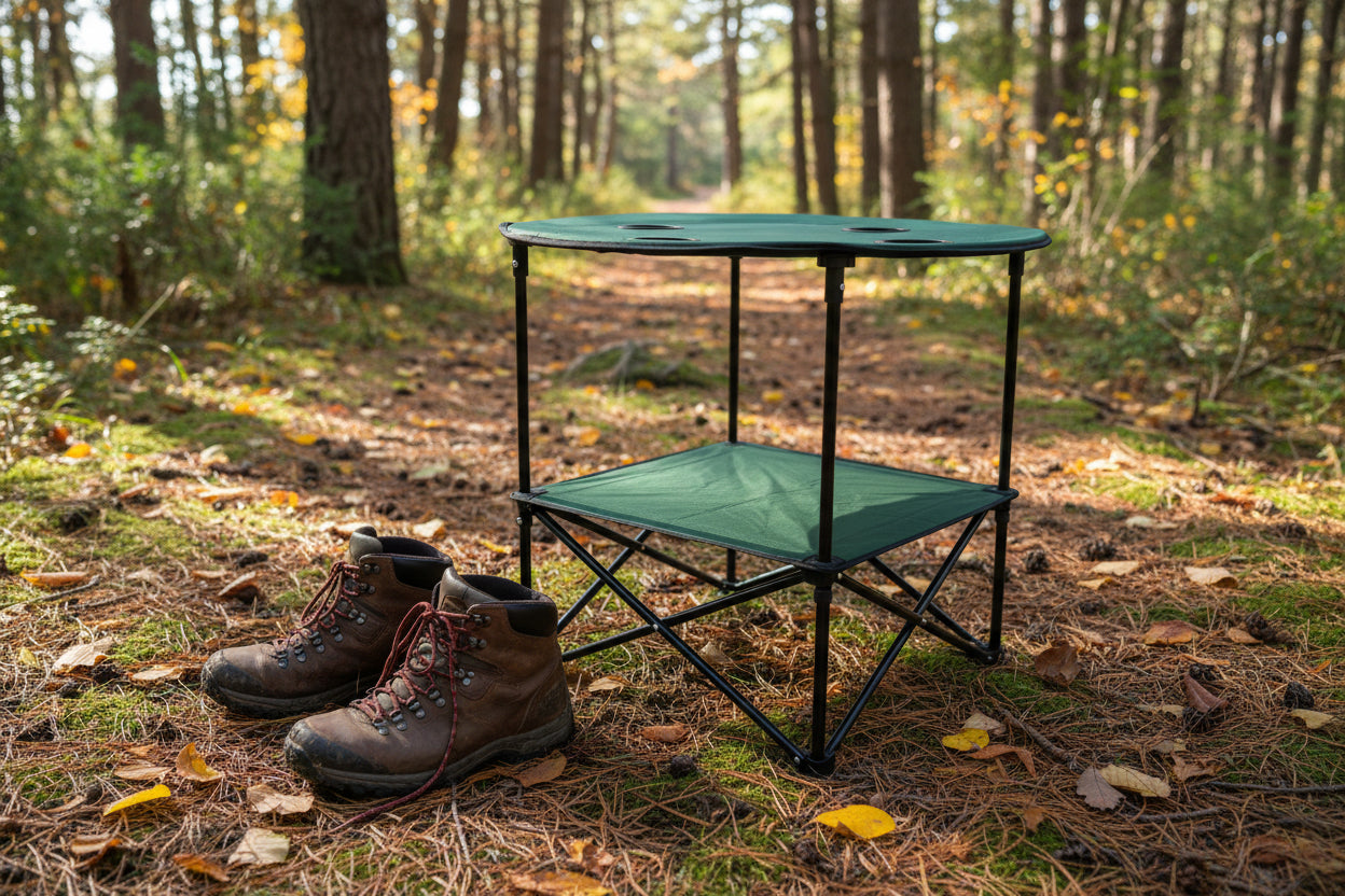 30" Foldable Camping Table, Green, 50 lb Weight Capacity – FCT03076 - with | Sold by Uncle Wiener's Wholesale