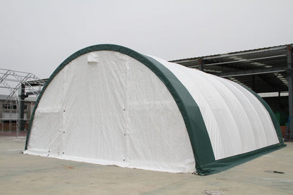 30 Ft Wide Galvanized Steel Storage Shelter – S Model Single Truss Building for Industrial & Farm Use - Farm Equipment with 30X40X15 10.5 OZ PE | Sold by Uncle Wiener's Wholesale