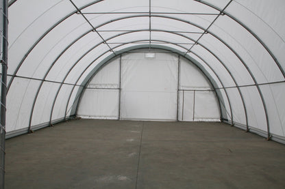 30 Ft Wide Galvanized Steel Storage Shelter – S Model Single Truss Building for Industrial & Farm Use - Farm Equipment with 30X40X15 10.5 OZ PE | Sold by Uncle Wiener's Wholesale