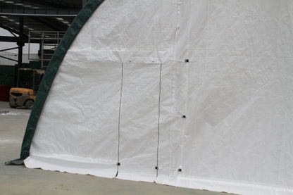 30 Ft Wide Galvanized Steel Storage Shelter – S Model Single Truss Building for Industrial & Farm Use - Farm Equipment with 30X40X15 10.5 OZ PE | Sold by Uncle Wiener's Wholesale