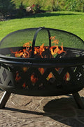 30″ Outdoor Fire Pit with BBQ Grill & Spark Screen – Heavy - Duty Steel, Oil - Rubbed Bronze Finish – XY0619 - with | Sold by Uncle Wiener's Wholesale