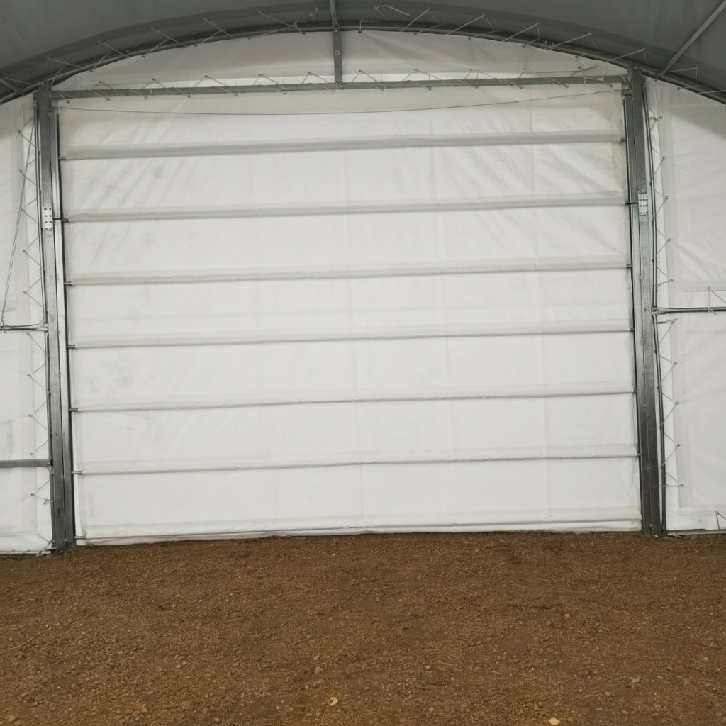 30′ Wide Portable Oval Truss Storage Shelter – SP Model with UV - Resistant Fabric & Anchoring Kit - Portable Oval Storage Shelter with 30X40X15 10.5 OZ PE | Sold by Uncle Wiener's Wholesale