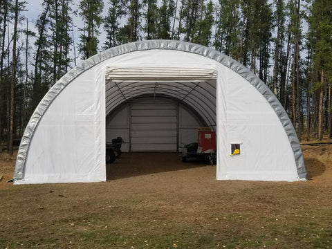 30′ Wide Portable Oval Truss Storage Shelter – SP Model with UV - Resistant Fabric & Anchoring Kit - Portable Oval Storage Shelter with 30X40X15 10.5 OZ PE | Sold by Uncle Wiener's Wholesale