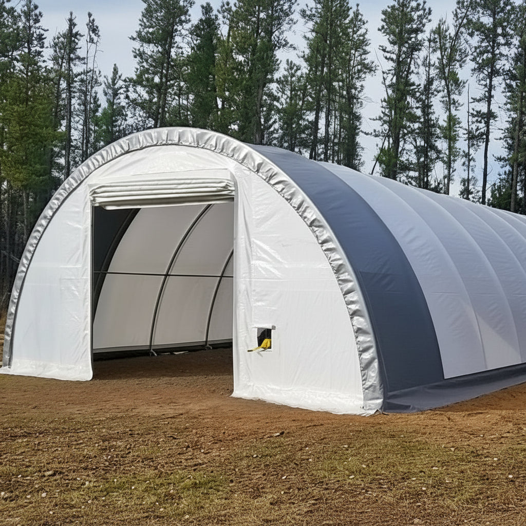 30′ Wide Portable Oval Truss Storage Shelter – SP Model with UV - Resistant Fabric & Anchoring Kit - Portable Oval Storage Shelter with 30X40X15 10.5 OZ PE | Sold by Uncle Wiener's Wholesale