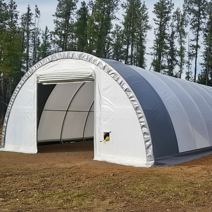 30′ Wide Portable Oval Truss Storage Shelter – SP Model with UV - Resistant Fabric & Anchoring Kit - Portable Oval Storage Shelter with 30X40X15 10.5 OZ PE | Sold by Uncle Wiener's Wholesale