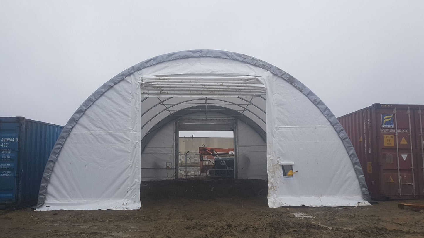 30′ Wide Portable Oval Truss Storage Shelter – SP Model with UV - Resistant Fabric & Anchoring Kit - Portable Oval Storage Shelter with 30X40X15 10.5 OZ PE | Sold by Uncle Wiener's Wholesale