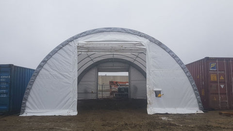 30′ Wide Portable Oval Truss Storage Shelter – SP Model with UV - Resistant Fabric & Anchoring Kit - Portable Oval Storage Shelter with 30X40X15 10.5 OZ PE | Sold by Uncle Wiener's Wholesale