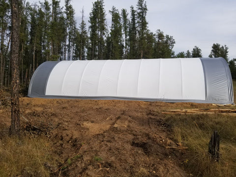 30′ Wide Portable Oval Truss Storage Shelter – SP Model with UV - Resistant Fabric & Anchoring Kit - Portable Oval Storage Shelter with 30X40X15 10.5 OZ PE | Sold by Uncle Wiener's Wholesale