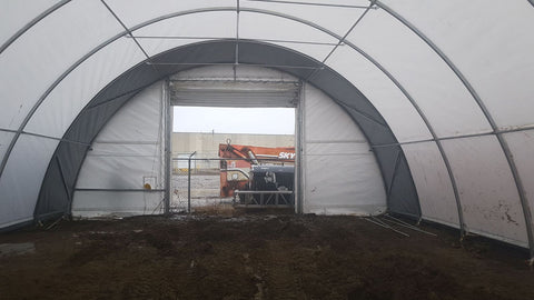 30′ Wide Portable Oval Truss Storage Shelter – SP Model with UV - Resistant Fabric & Anchoring Kit - Portable Oval Storage Shelter with 30X40X15 10.5 OZ PE | Sold by Uncle Wiener's Wholesale