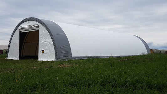 30 ft PVC fabric shelter with double truss - [Specific View or Usage]