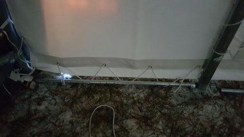 Interior structure of galvanized steel double truss framing for equipment shelter