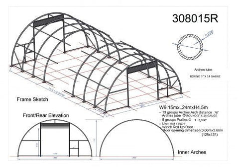 30 ft PVC fabric shelter with double truss - [Specific View or Usage]
