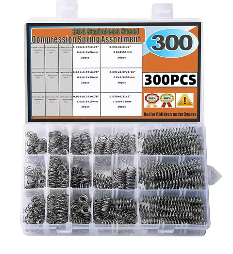 300pcs Stainless Steel Compression Spring Kit Assortment FS011296 - with | Sold by Uncle Wiener's Wholesale