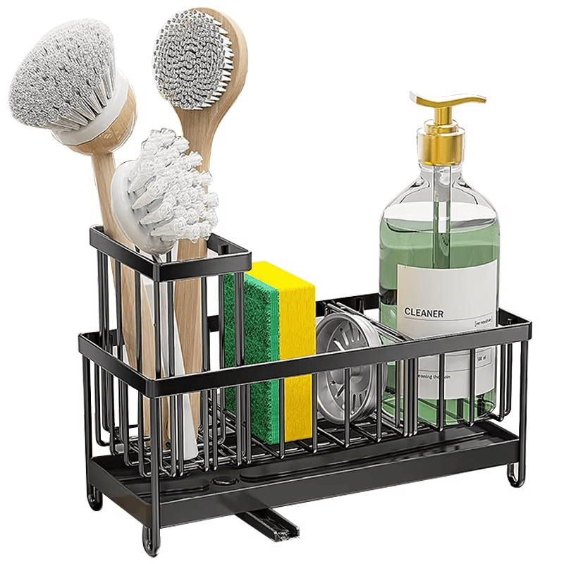 304 Stainless Steel Kitchen Sink Caddy Sponge Holder Rustproof Organizer with Drain Tray SSC1895 - with | Sold by Uncle Wiener's Wholesale