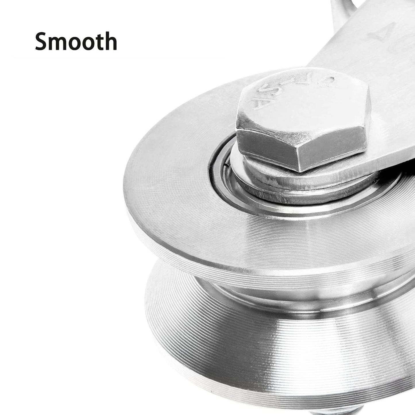 2-Pack 2" V-Groove Wheel Pulley 304 Stainless Steel 880 lb Sliding Gate Roller, Silent Bearing Caster & Track Wheel 30422
