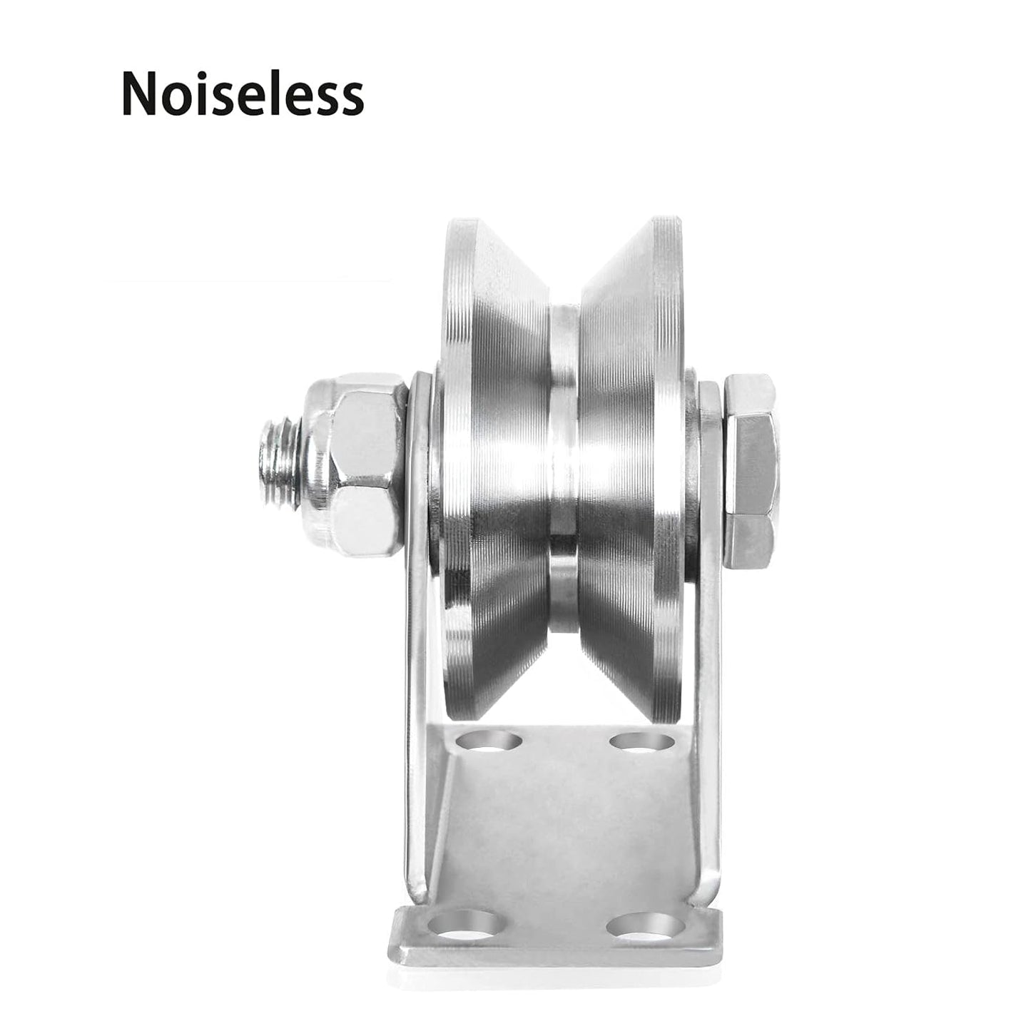 2-Pack 2" V-Groove Wheel Pulley 304 Stainless Steel 880 lb Sliding Gate Roller, Silent Bearing Caster & Track Wheel 30422