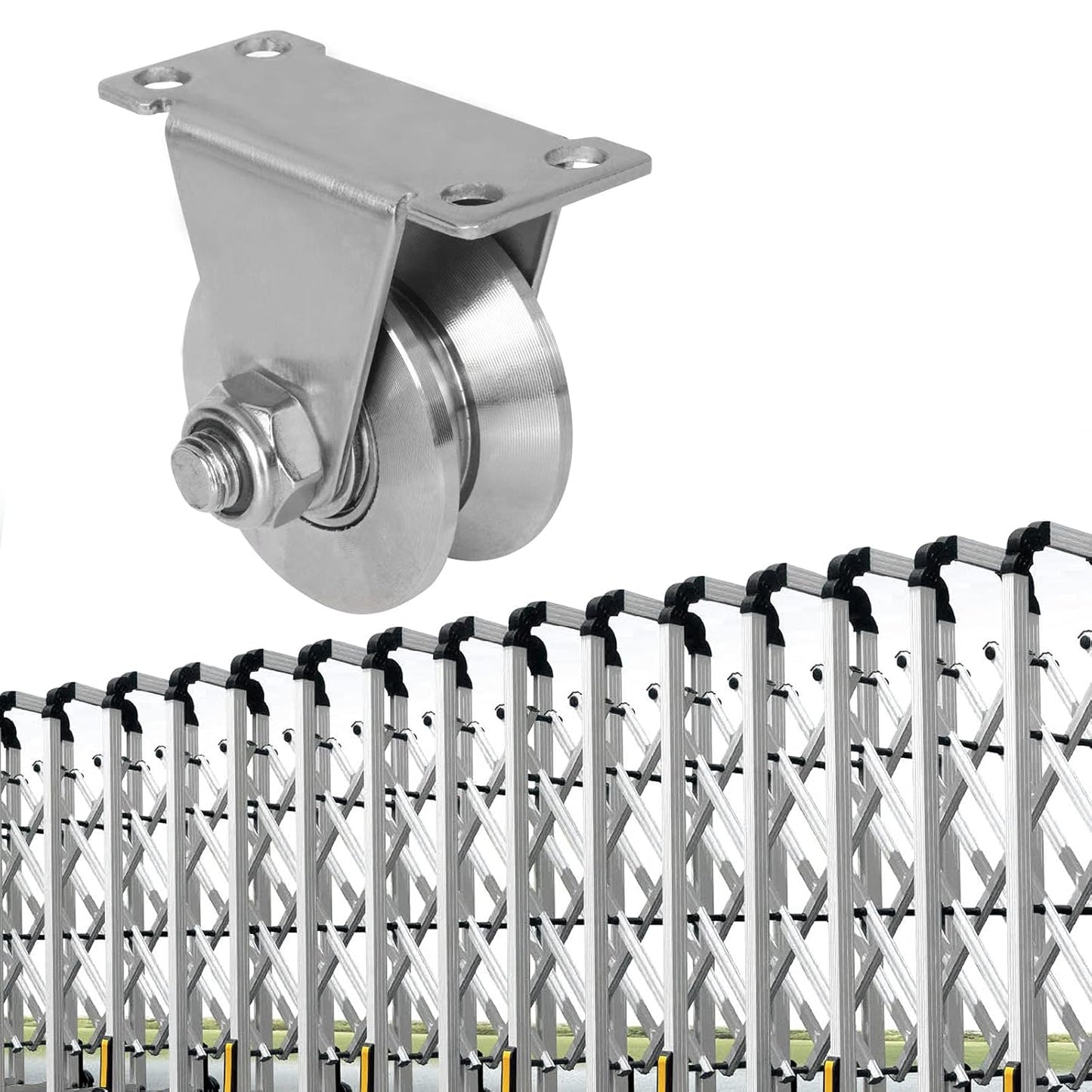 2-Pack 2" V-Groove Wheel Pulley 304 Stainless Steel 880 lb Sliding Gate Roller, Silent Bearing Caster & Track Wheel 30422