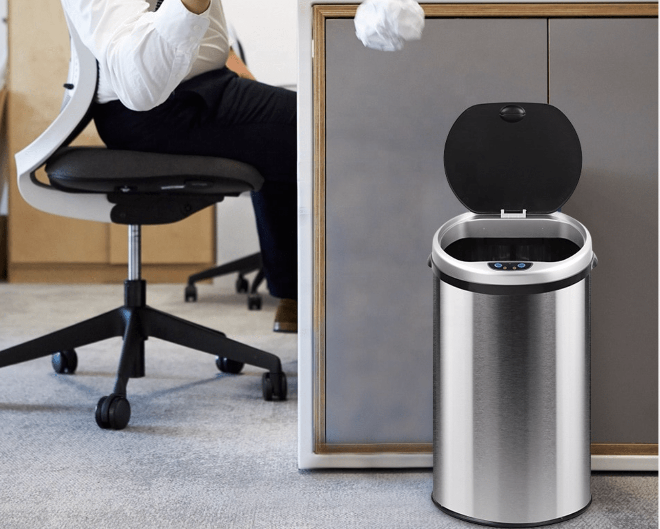 30L Stainless Steel Motion Sensor Trash Can – Automatic Touchless Bin – 329636 - with | Sold by Uncle Wiener's Wholesale