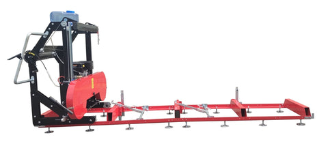 32″ Portable Sawmill with 14 HP Electric Start Loncin Engine – Sawmill Trailer & Extension Tracks Optional | Heavy - Duty Manual Mill - with 14 HP Sawmill E - Start | Sold by Uncle Wiener's Wholesale