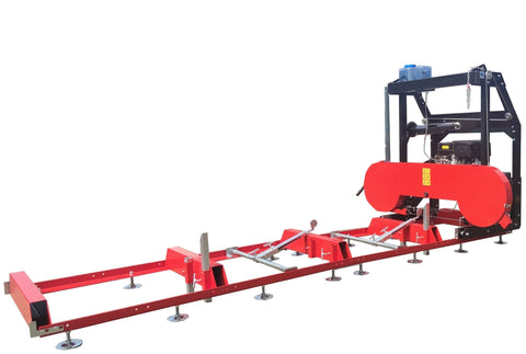32″ Portable Sawmill with 14 HP Electric Start Loncin Engine – Sawmill Trailer & Extension Tracks Optional | Heavy - Duty Manual Mill - with 14 HP Sawmill E - Start | Sold by Uncle Wiener's Wholesale