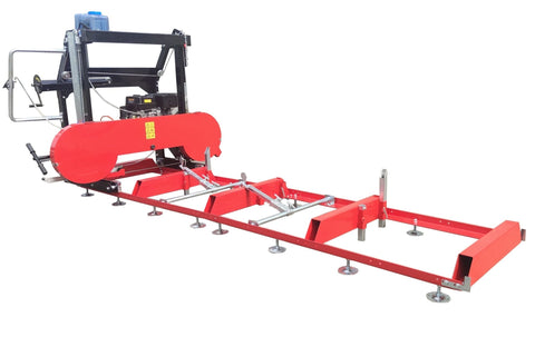 32″ Portable Sawmill with 14 HP Electric Start Loncin Engine – Sawmill Trailer & Extension Tracks Optional | Heavy - Duty Manual Mill - with 14 HP Sawmill E - Start | Sold by Uncle Wiener's Wholesale