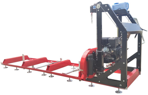 32″ Portable Sawmill with 14 HP Electric Start Loncin Engine – Sawmill Trailer & Extension Tracks Optional | Heavy - Duty Manual Mill - with 14 HP Sawmill E - Start | Sold by Uncle Wiener's Wholesale