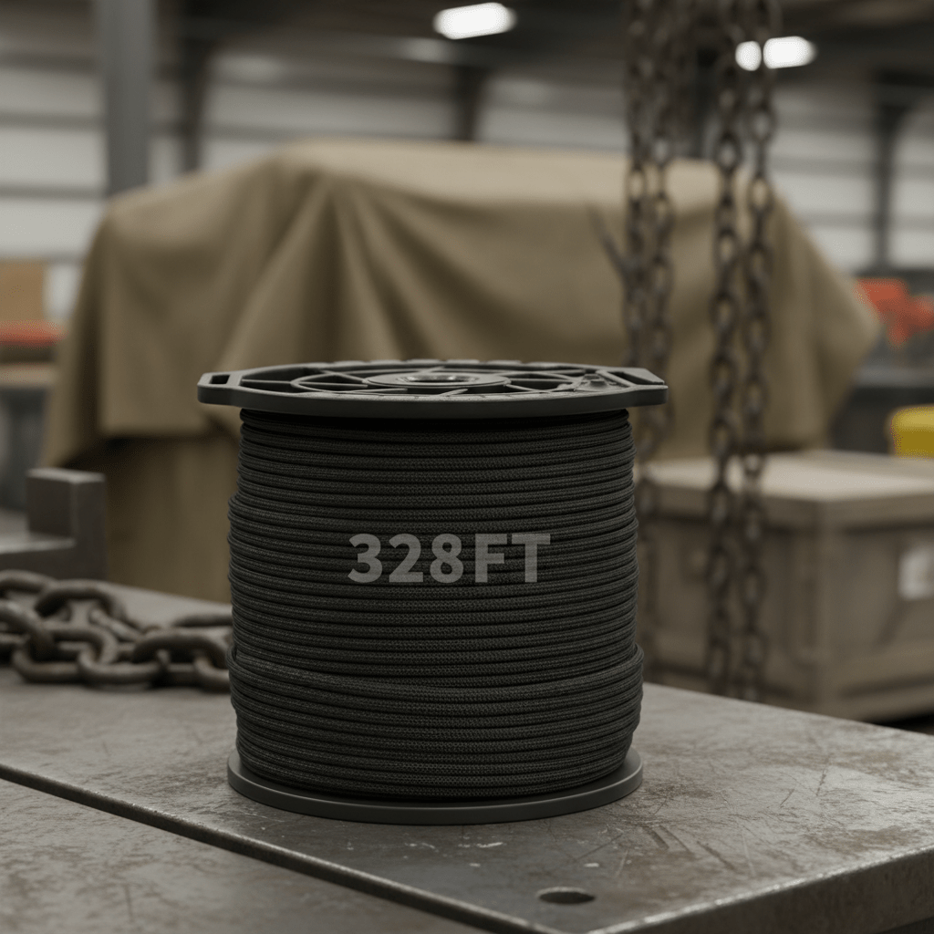 (328 FT) 4mm 9-Strand Nylon Parachute Cord Paracord Rope | Durable & Versatile - General Equipment with Black | Sold by Uncle Wiener's Wholesale