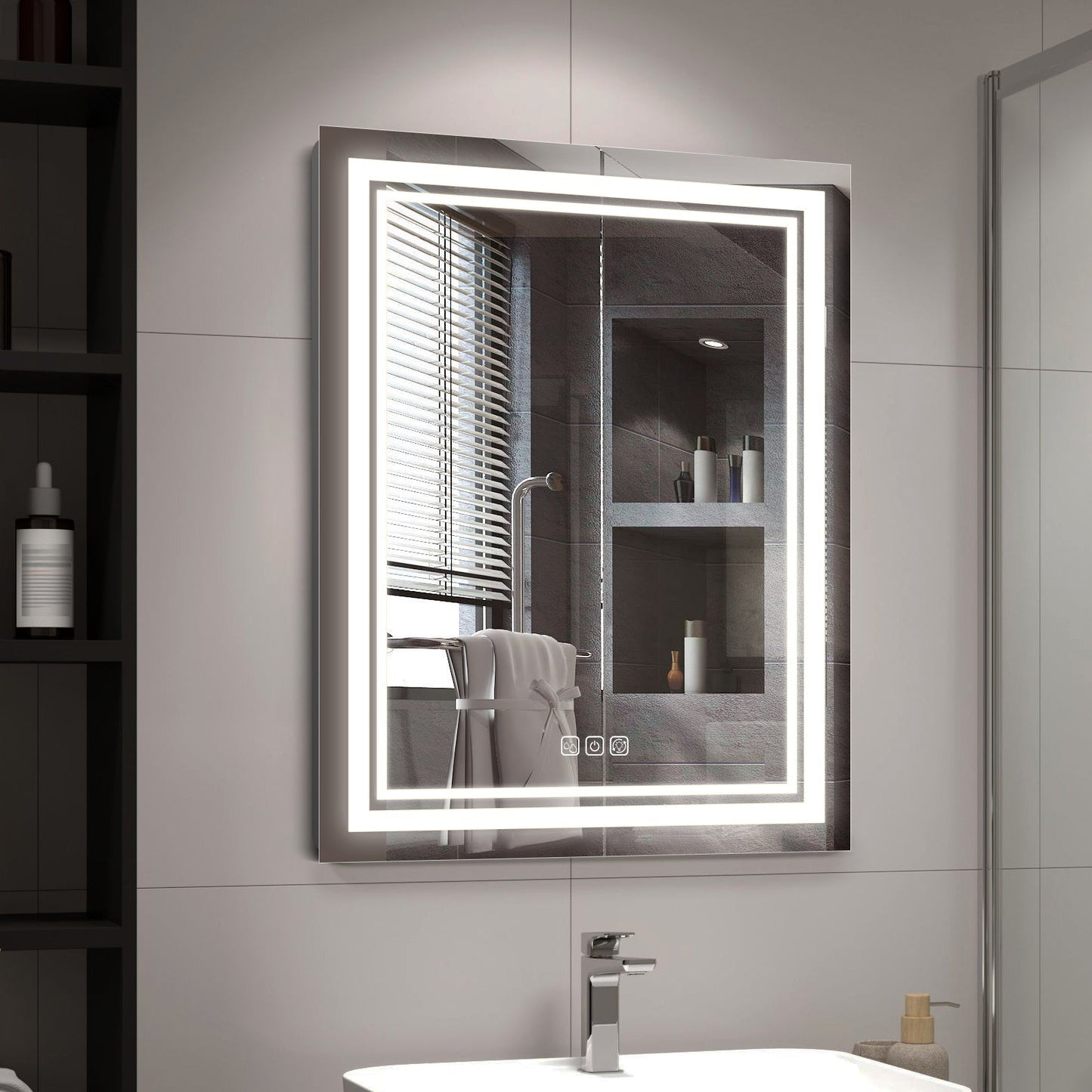 32x24 LED Bathroom Mirror – Dimmable Frontlit & Backlit with Demister & 3CCT Light Modes LED3224A - with | Sold by Uncle Wiener's Wholesale