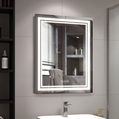 32x24 LED Bathroom Mirror – Dimmable Frontlit & Backlit with Demister & 3CCT Light Modes LED3224A - with | Sold by Uncle Wiener's Wholesale