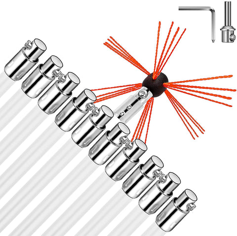 33 FT Chimney Sweep Brush Kit with 10 Nylon Rods – Rotary Drill - Driven Chimney Cleaning Tool with Locking System S3087 - with | Sold by Uncle Wiener's Wholesale