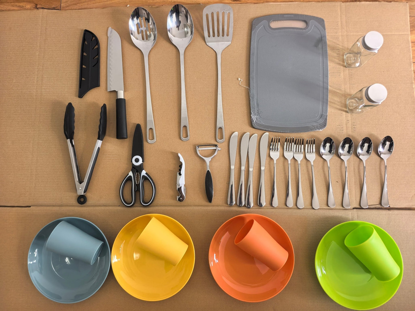 33 - Piece Camping Cooking Stainless Steel Utensils Set for Outdoor Cooking & Camp Kitchens BC023S - with | Sold by Uncle Wiener's Wholesale