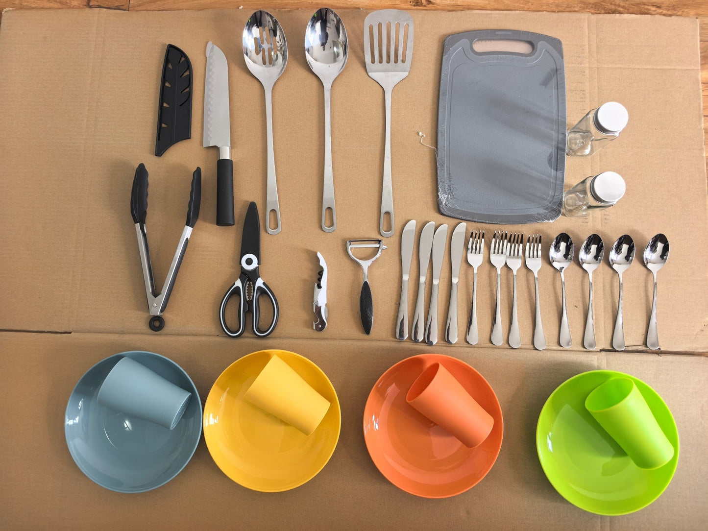 33 - Piece Camping Cooking Stainless Steel Utensils Set for Outdoor Cooking & Camp Kitchens BC023S - with | Sold by Uncle Wiener's Wholesale