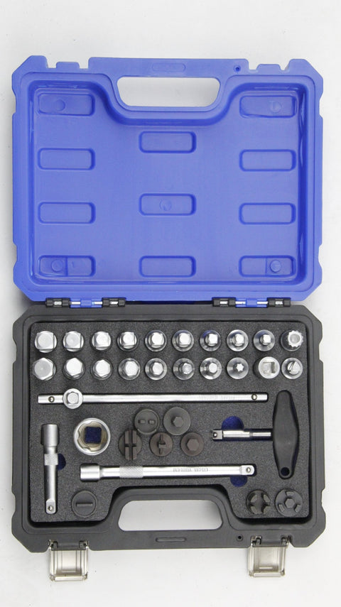 33PCS Oil Pan Screw Removal Tool Set – Automotive Repair Kit with Sockets, Extensions & Specialty Bits KT6106A - with | Sold by Uncle Wiener's Wholesale