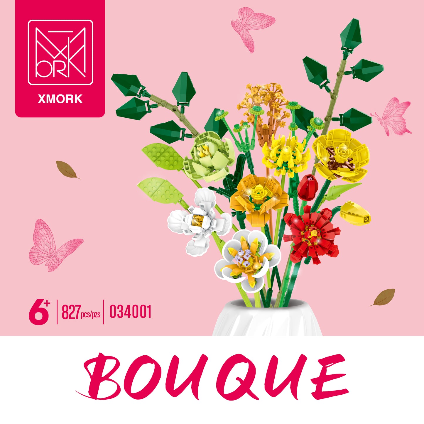 Building Block Flower Bouquet Set Decorative DIY Floral Model Kits 5 Styles 34001
