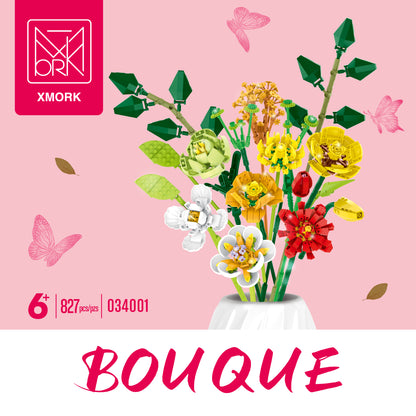 Building Block Flower Bouquet Set Decorative DIY Floral Model Kits 5 Styles 34001