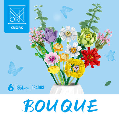 Building Block Flower Bouquet Set Decorative DIY Floral Model Kits 5 Styles 34001