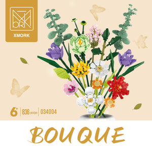 Building Block Flower Bouquet Set Decorative DIY Floral Model Kits 5 Styles 34001