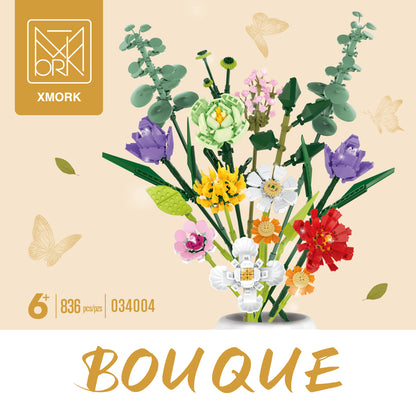 Building Block Flower Bouquet Set Decorative DIY Floral Model Kits 5 Styles 34001