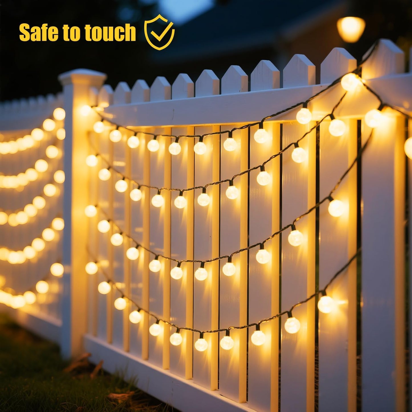 35 FT Solar Globe String Lights – 60 LED Outdoor Waterproof Patio & Garden Lights (Warm White / Bright White / RGB) - with RGB Color - Changing | Sold by Uncle Wiener's Wholesale